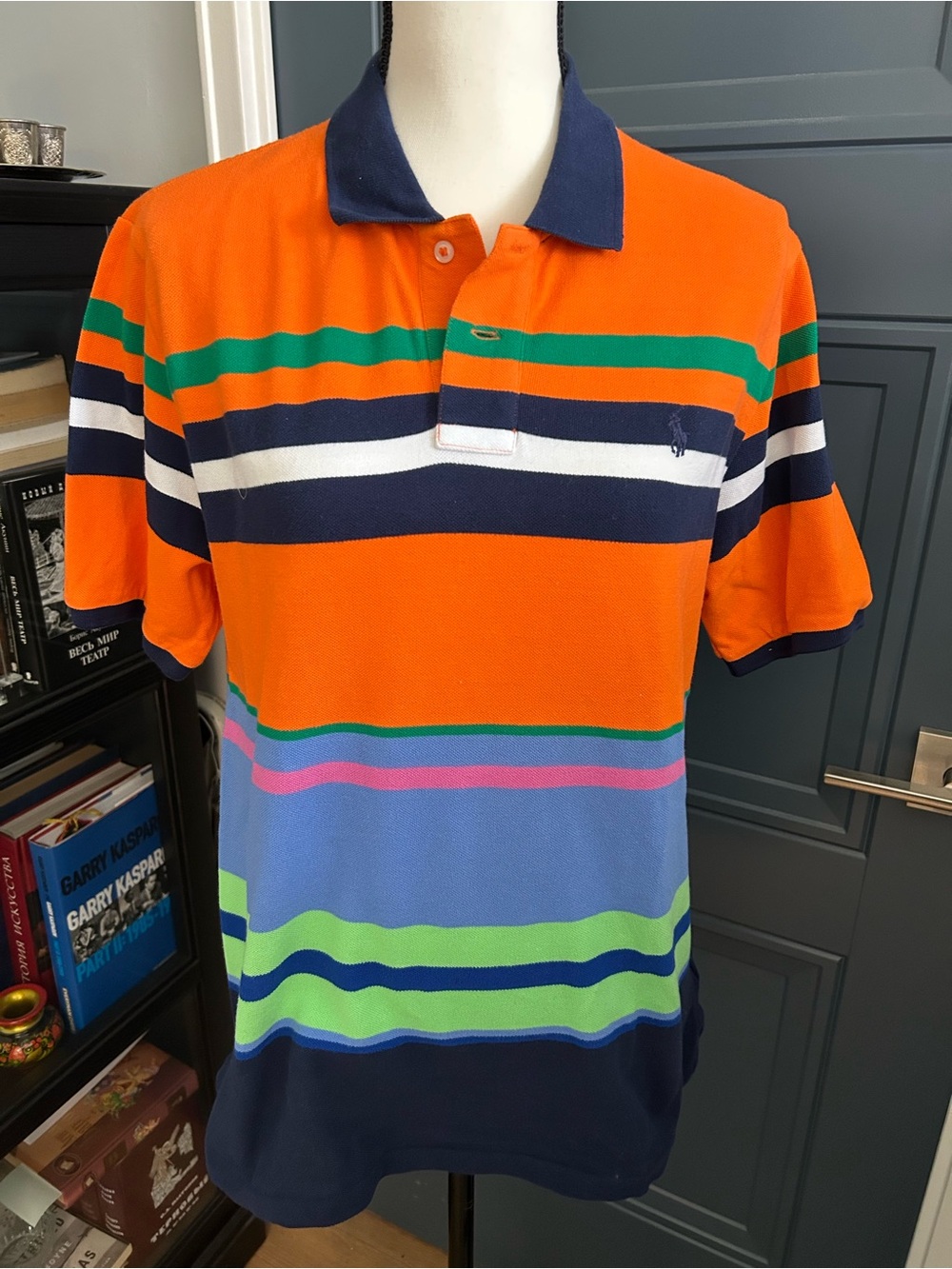Polo by Ralph Lauren Orange Polo with Navy Trim